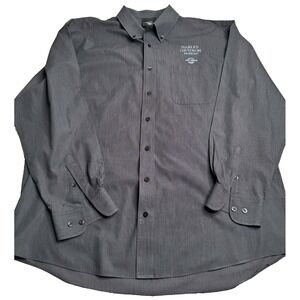 Harley Davidson Museum Gray‎ Long Sleeve Button Up Shirt Men's 2XL